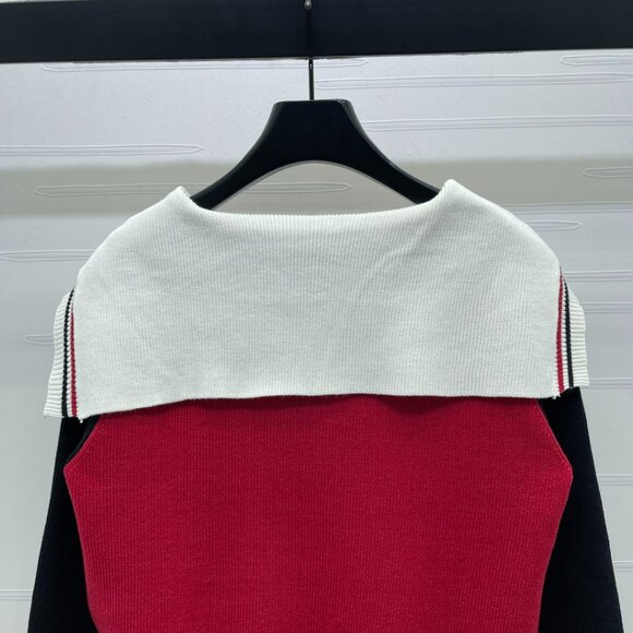 Miu Miu 2025 latest color-block shawl collar knitted cardigan - Picture 7 of 8